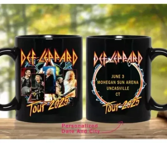 Personalization Def Leppard Tour 2025 Coffee Mug