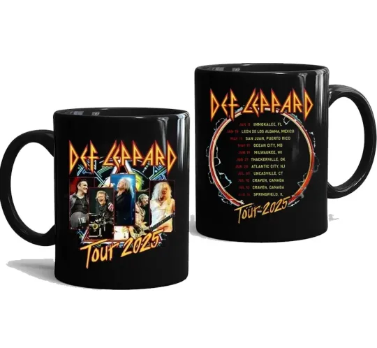 Def Leppard Tour 2025 Coffee Mug Gif Fan
