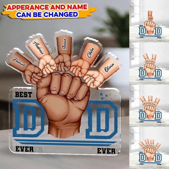 Father's Day Gift, Happy Father's Day, Gift For Dad, Best Dad Ever, Custom Dad Acrylic Block Gift, Matching Gift For Dad And Child Gift