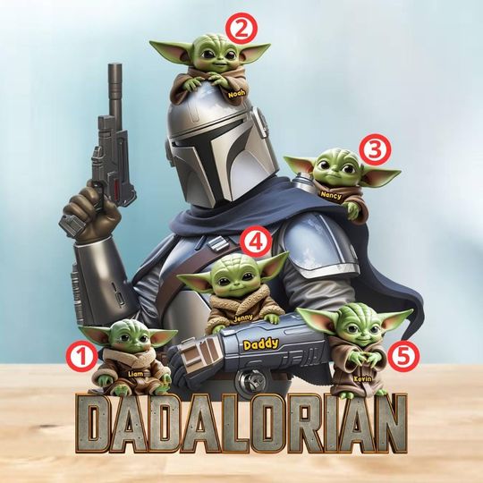 Custom Star Wars Acrylic Plaque, Best Dad In The Galaxy Figurine, Darth Vader Stormtrooper Father's Day Gift