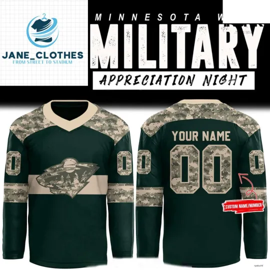Discover Personalize Minnesota Wild Military Appreciation Night 2025 Special Hockey Shirt