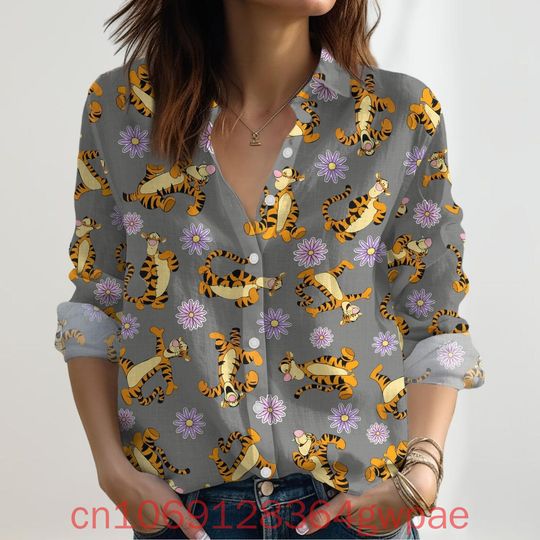 Disney Tigger Winnie the Pooh Eeyore Cartoon Women's Blouses Shirt