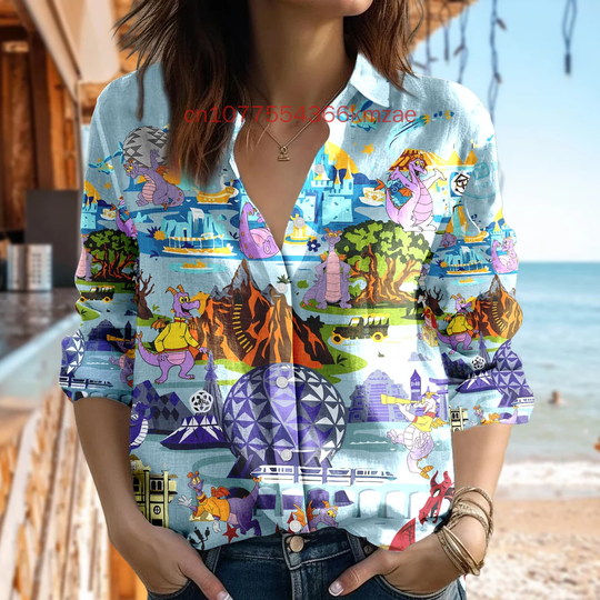 Disney Figment Epcot Women's Blouses Shirt