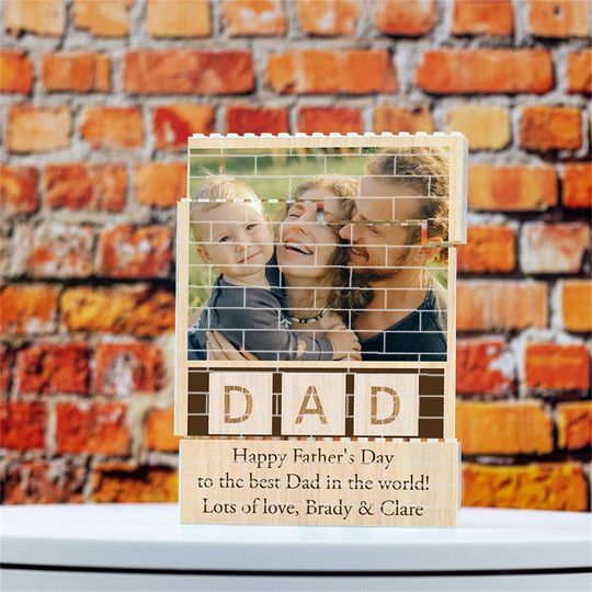 Photo Puzzle Building Custom Picture Brick Brick Puzzles For Dad, Personalised Photo Building Block Birthday Gift, Fathers Day Gift