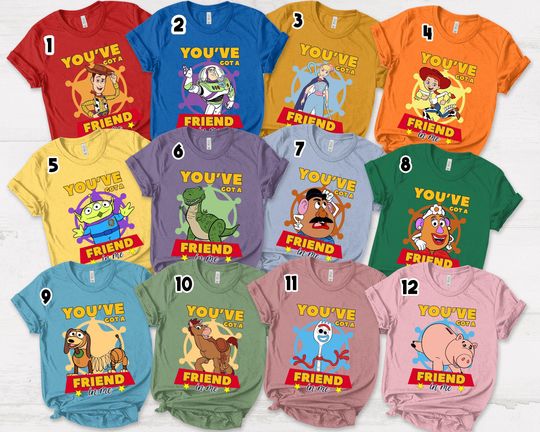 Personalized Toy Story Family Shirt,Disney Toy Story Characters Shirt,Disneyland Toy Story Group Shirt, You've got a friend in me