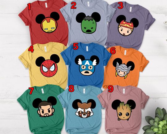 Discover Avengers Mickey Ear shirt, Disney Vacation Matching Family, Family Trip Shirts, Superhero Group Shirt, Group Characters Shirt
