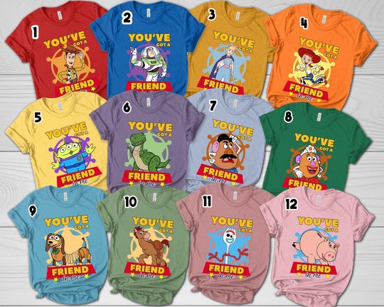 Toy Story Family Shirts, Disney Toy Story Characters Shirt, Disneyland Shirt, Toy Story Group Shirt, You've got a friend in me