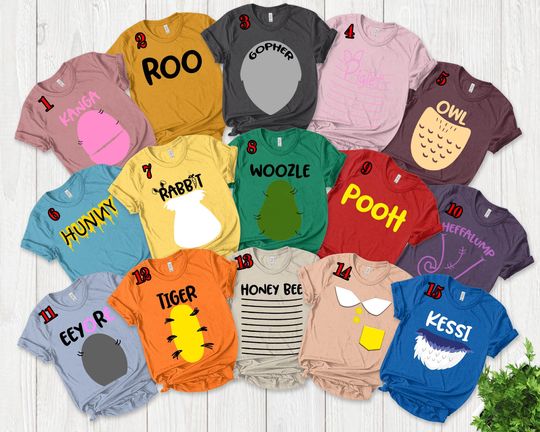 Pooh And Friends Inspired Shirt, Pooh And Friends Shirt, Winnie The Pooh Friends Shirts. Halloween Costumes, Halloween Group