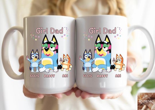Custom BlueyDad Dad Mug, Personalized BlueyDad Mug, Girl Dad Mug, BlueyDad Dad Bandit, BlueyDad Mug for Dad,Fathers Day Gift,Father's day,Gift for Daddy