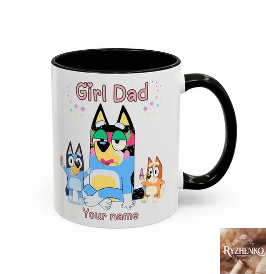 Personalized BlueyDad Mug, Custom BlueyDad Mug, Girl Dad Mug, BlueyDad Dad Bandit, BlueyDad Mug for Dad, Fathers Day Gift, Father's day, Gift for Daddy