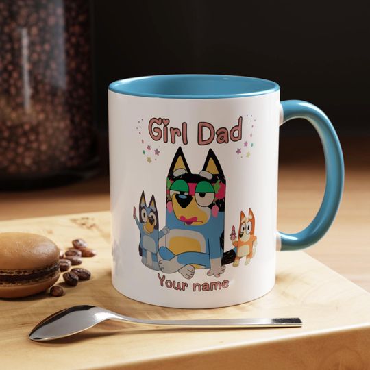 Personalized BlueyDad Mug, Best Dad Ever, BlueyDad Mug, Best Daddy Ever Mug, Girl Dad Mug, Fathers Day Gift from Girl, Daddys Girl, Girl Dad