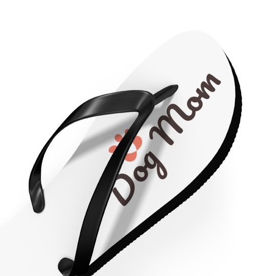 Dog Mom Flip Flops, Cute Summer Footwear for Dog Lovers, Casual Beach Sandals, Pet Appreciation Gifts, Paw Print Design