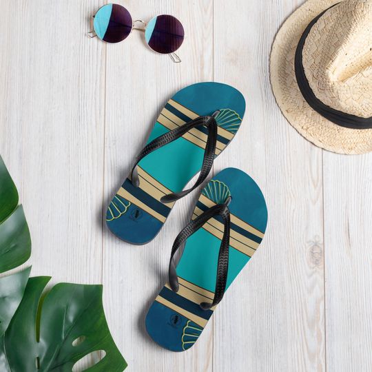 Discover Womens Artistic Flip-Flops  "Mare Chic" Coastal Design  Artyoti