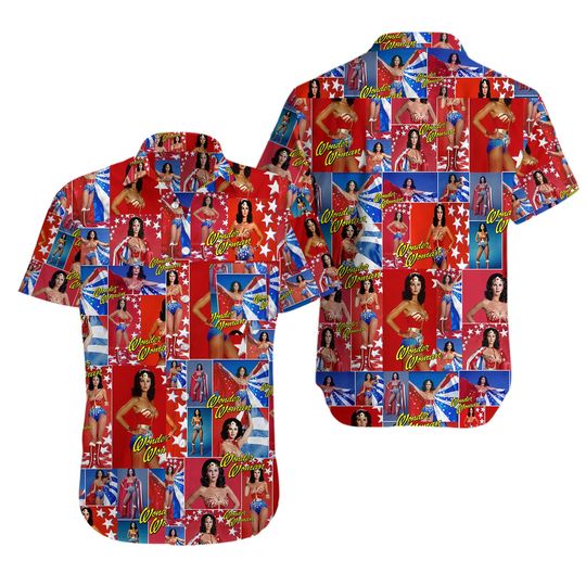 Wonder Woman TV Show Hawaiian Shirt, Classic Fan Gift, Button-Down Unisex Top