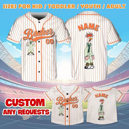 Muppets Beaker Jersey Shirt, Disney Muppets Baseball Jersey, Disney Beaker Cosplay, Disney Family Shirts, Disney World Shirt