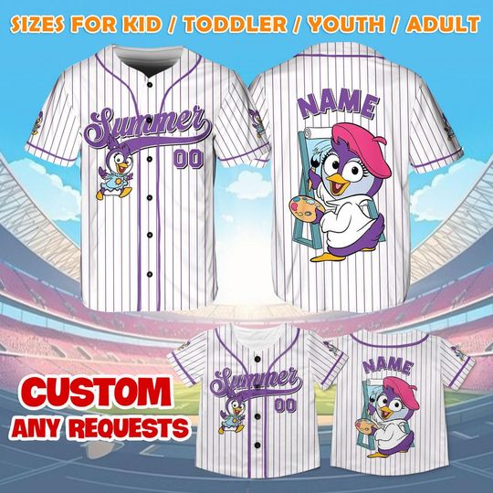 Discover Summer Penguin Jersey Shirt, Disney Muppets Babie Baseball Jersey, Summer Penguin Cosplay, Magic Kingdom Shirt, Disney Family Shirts