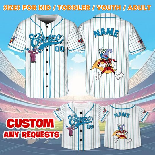 Gonzo the Great Jersey Shirt, Disney Muppets Baseball Jersey, Muppets Gonzo Cosplay, The Muppet Show, Disney Trip Shirt, Magic Kingdom