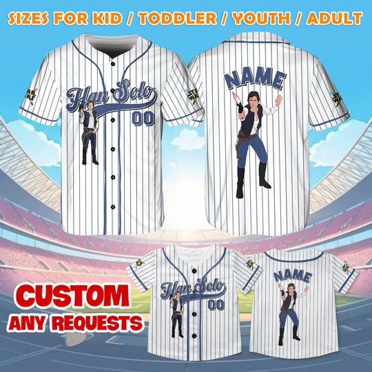 Han Solo Jersey Shirt, Disney Star Wars Baseball Jersey, Han Solo Cosplay, Galaxy's Edge Trip Shirt, Star Wars Family Shirts