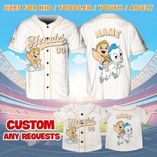 Baby Hercules Jersey Shirt, Disney Hercules Baseball Jersey, Baby Hercules Cosplay, Disney Family Shirts, Disney World Shirt
