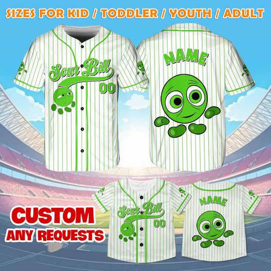 Wreck It Ralph Sour Bill Jersey Shirt, Disney Wreck It Ralph Baseball Jersey, Sour Bill Cosplay, Disney Trip Shirt, Magic Kingdom Shirt