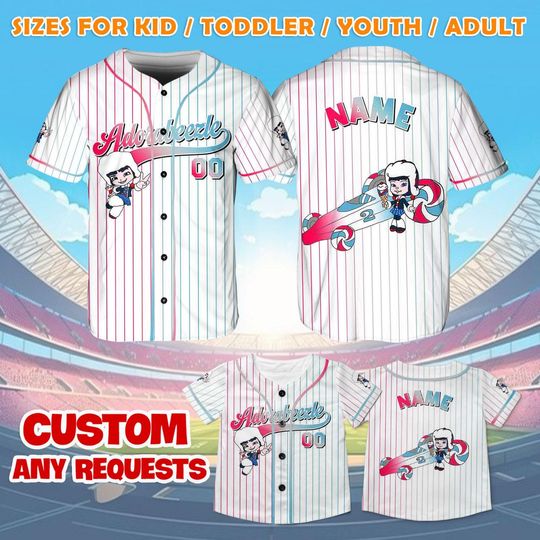 Adorabeezle Winterpop Jersey Shirt, Disney Sugar Rush Racer Baseball Jersey, Wreck It Ralph Adorabeezle Winterpop Cosplay