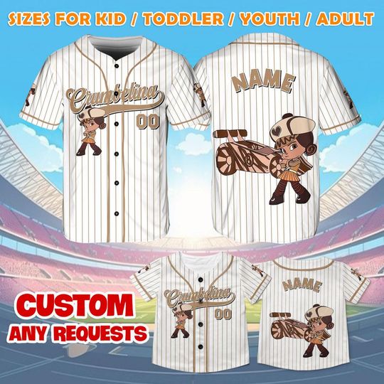 Sugar Rush Racer Crumbelina Jersey Shirt, Disney Wreck It Ralph Baseball Jersey, Disney Crumbelina Cosplay, Disney World Shirt