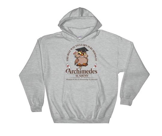 Retro Archimedes Academy Knowledge Sarcasm Sword In The Hoodie
