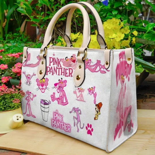 Pink Panther Leather Handbag, Pink Panther Leather Bag Gift