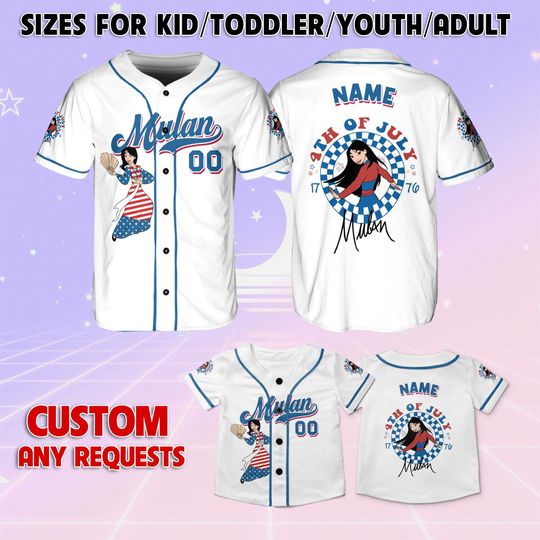 Mulan Princess 4th Of July Jersey, Disney Mulan Princess Independence Day Jersey, Disney Patriotic Jersey, Disney Family Trip Shirt