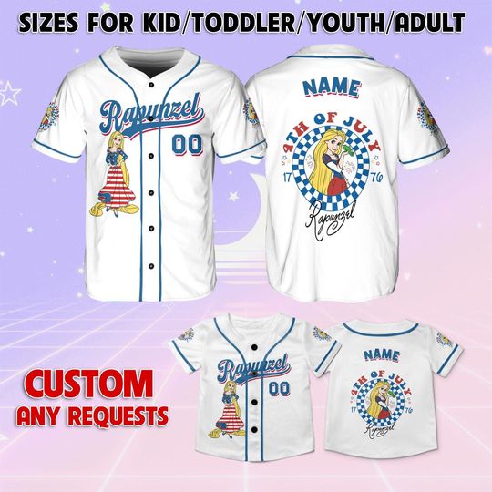 Tangled Rapunzel 4th Of July Jersey, Disney Rapunzel Independence Day Jersey, Disney Tangled Patriotic Jersey, Disney Family Trip Shirt