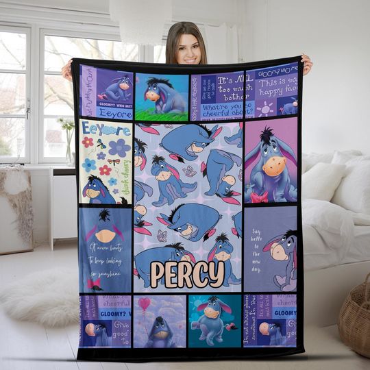 Eeyore Blanket Eeyore Pooh Bear Fleece Blanket Winnie The Pooh Fleece Blanket Magic Kingdom Disneyland Blanket Birthday Gift