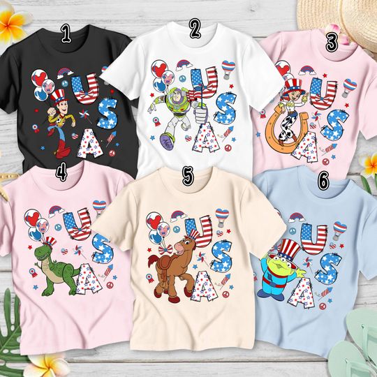 Toy Story 4th of July Shirt, Buzz Lightyear Woody Jessie Patriotic Tee, Happy Independence Day, Red White Blue Outfit, Family Trip 2025