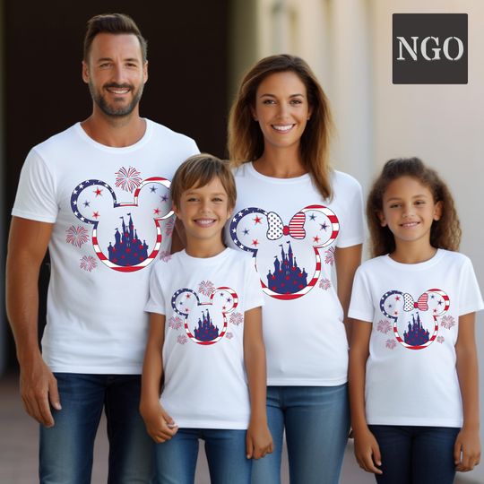 Disney Mickey and Minnie 4th of July shirts, Disney 4th of July Family Shirts, Disney Patriotic Tees, Disneyland Trip Fourth of July Tshirts