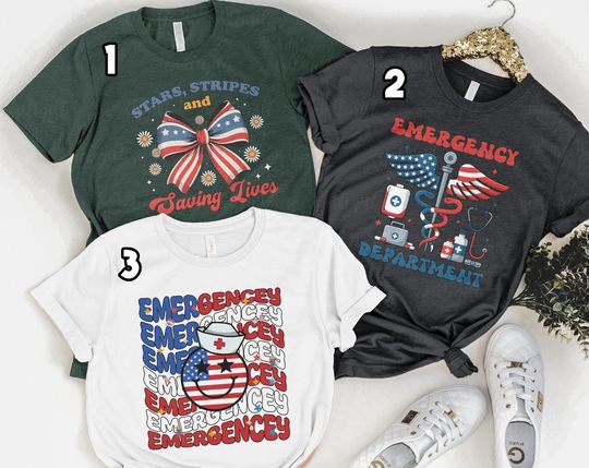 Emergency Department 4th Of July Shirt, Star Stripes And Saving Life Shirt, Independence Day Nurse Shirt, Medical Worker Fourth July Shirt