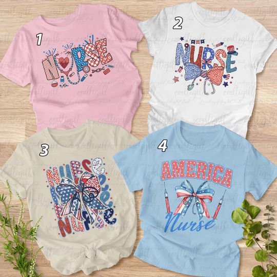 Independence Day Nurse Coquette Bows Shirt, America Nursing 4th Of July Shirt, Fourth July Patriotic Girly Shirt, USA Healthcare Worker Gift