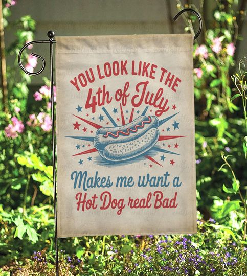 America 4Th Of July Hotdog Flag, Floral Usa Est 1776 Flag, Vintage Peace Love America Garden Flag, Red White And Blessed Garden Flag