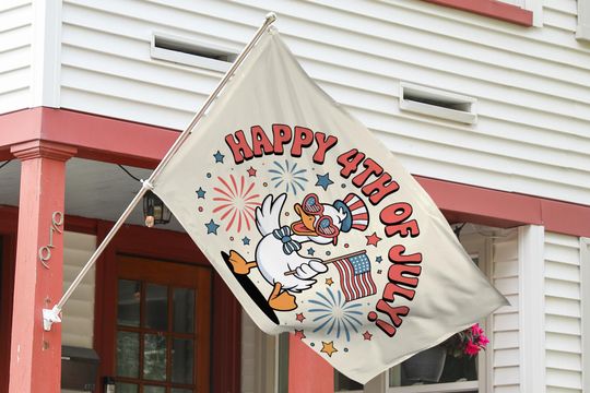 Red White Blue Goose Patriotic House Flag, Spring House Flag, Summer House Flag,Entry Flag,Housewarming Gift,4th of July Flag