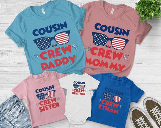 Custom Cousin Crew 4th of July Shirt, Cousin Squad Tee, Fourth Of July Family, American Patriotic Shirt, USA Independence Day Gift