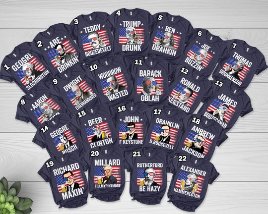 4th Of July Drinking Presidents Shirt, 22 Quotes Drunk Presidents Shirt, Ben Drankin Shirt, Christmas Squad Drinking Tee
