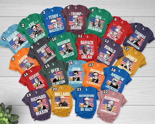 4th Of July Drinking Presidents Shirt, 22 Quotes Drunk Presidents Shirt, Ben Drankin Shirt, Christmas Squad Drinking Tee