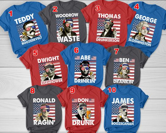 4th Of July Drinking Presidents Shirt, Drunk Presidents Shirt, Ben Drankin Shirt, Squad Drinking Tee, Bachelorette Party SHirt