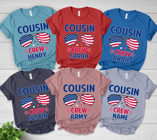 Custom Cousin Crew 4th of July Shirt, Cousin Squad Tee, Fourth Of July Family, American Patriotic Shirt, USA Independence Day
