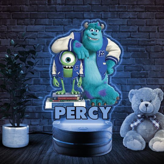 Personalize Monsters Inc Night Light, Kids Night Light Nursery Decor For Baby, Bed Room Decoration