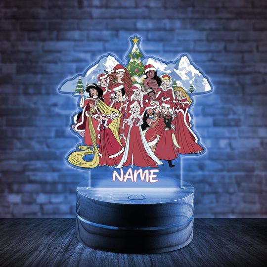 Personalized Disney Princess Castle Night Light,Custom Baby Girl Room Decor, Disney Princess Birthday Gift for Her, Disneyland Lamp