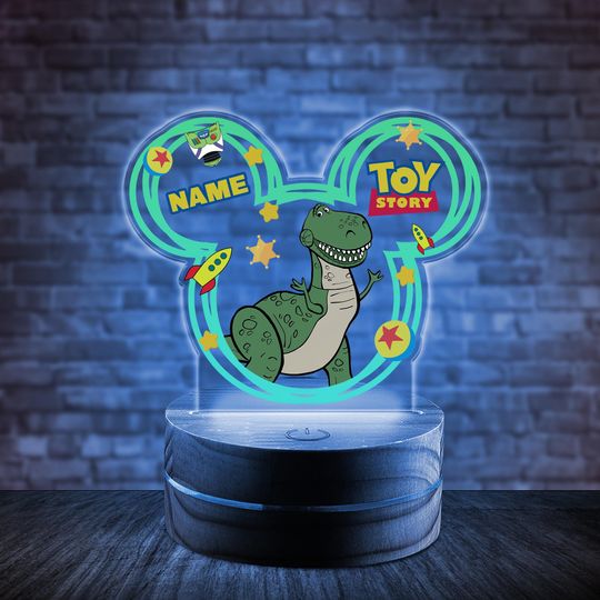Customizable Disney Toy Story Night Light With Name,Buzz Lightyear,Jessie,Slinky Dog, Rex, Forky, Perfect Disney Family Gift for Kids