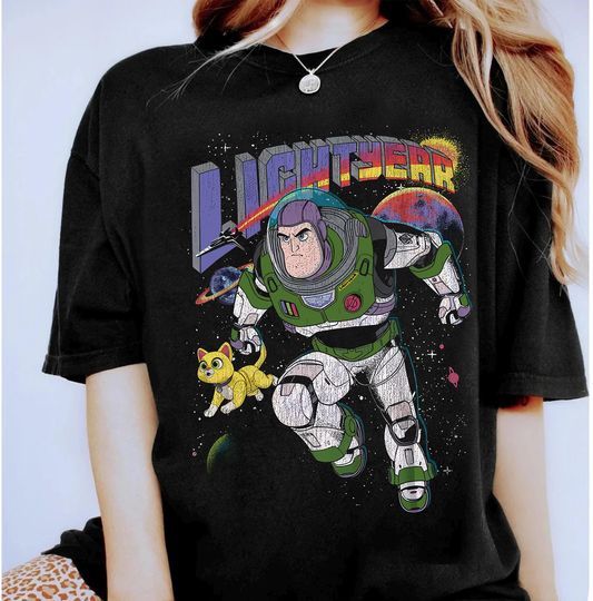 Disney Pixar Lightyear Buzz Lightyear Space Ranger Vintage T-Shirt, Toy Story Buzz Lightyear Portrait Tee, Disneyland Family Matching Shirt