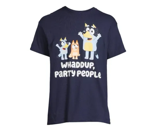 NWT BlueyDad Men's Whaddup Party People Graphic Print T-Shirt Adult 3XL 54-56