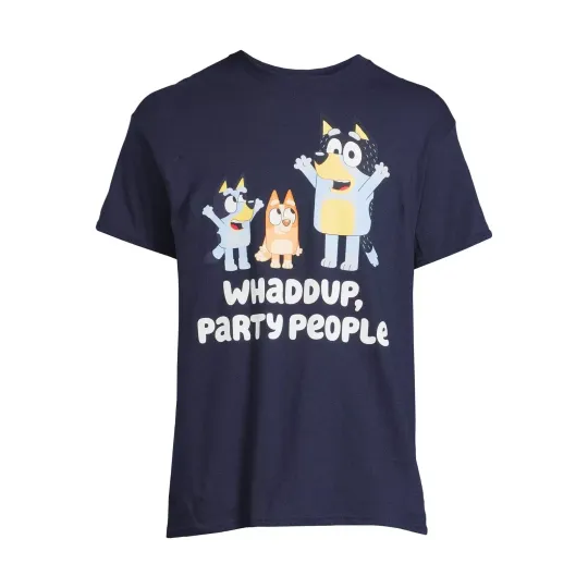 BlueyDad Men's Whaddup Party People Graphic Print T-Shirt Size 3XL 54-56 Brand NEW