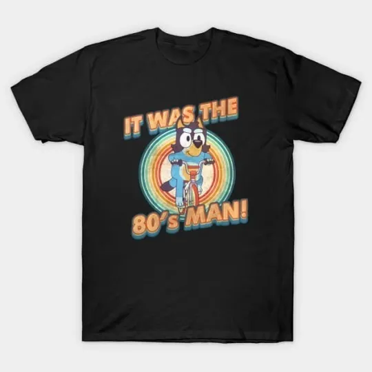 BlueyDad Dad Vintage, I Am 80's Man Retro T-Shirt,Size S to 5XL