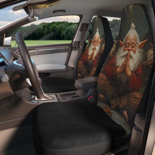 Discover Polyester Car Seat Covers | Meditative Gnomes in the Enchanted Forest | Headrest Covers | Auto Seat Covers | Matching Car Accessories Gift